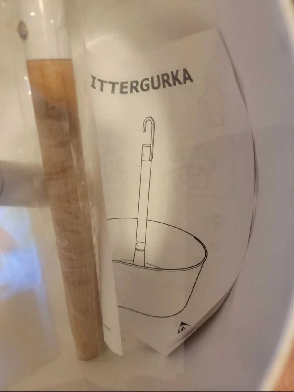IKEA White Hanging herb Planter with Light Wood Hook